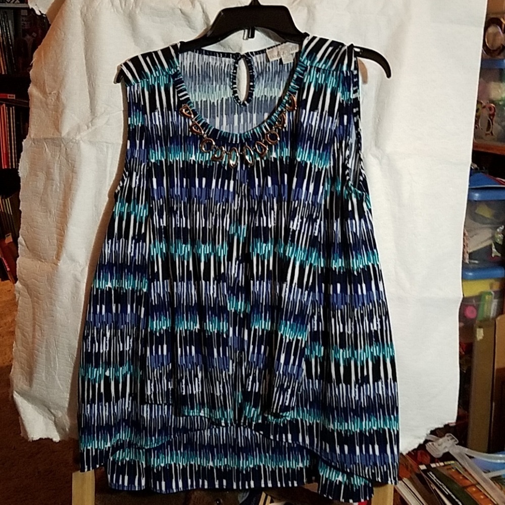 Carolyn Taylor 2X Sleeveless Layered Top